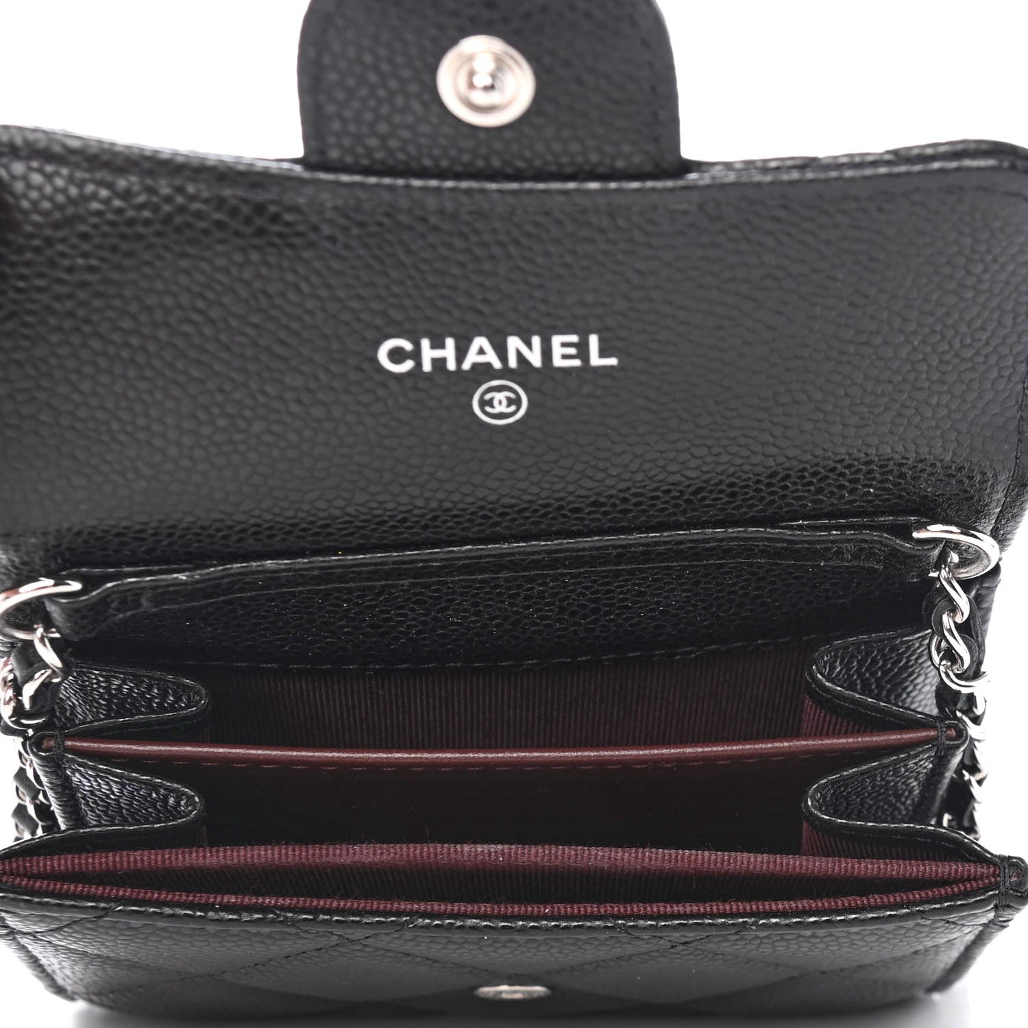 Chanel Caviar Quilted Flap Card Holder On Chain Black 4 of 4