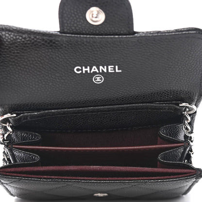 Chanel Caviar Quilted Flap Card Holder On Chain Black 4 of 4