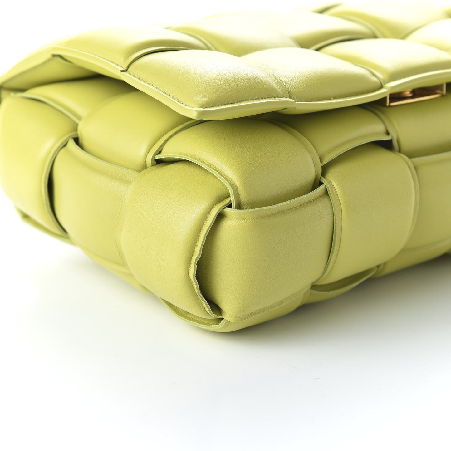 Nappa Maxi Intreccio Padded Cassette Crossbody Bag Kiwi