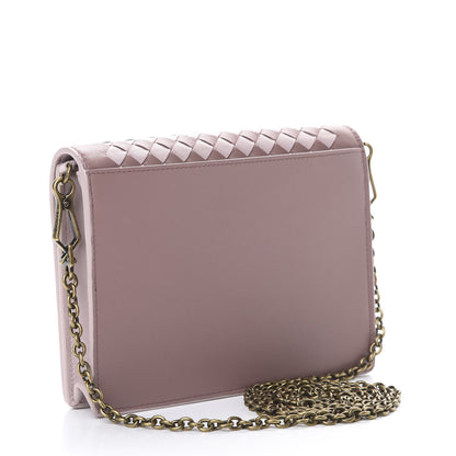 Bottega Veneta Nappa Intrecciato Checker Chain Wallet Deco Rose Quartz 2 of 10