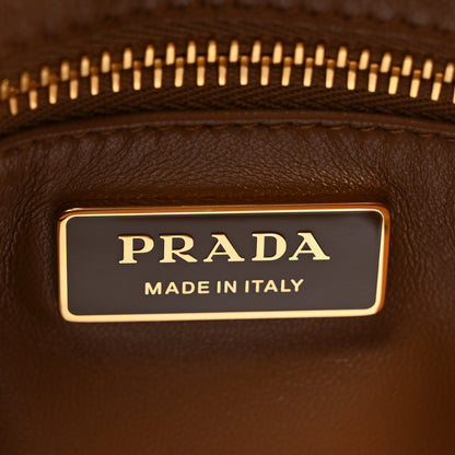 Prada Soft Calfskin Large Aimée Shoulder Bag Caramel 7 of 13