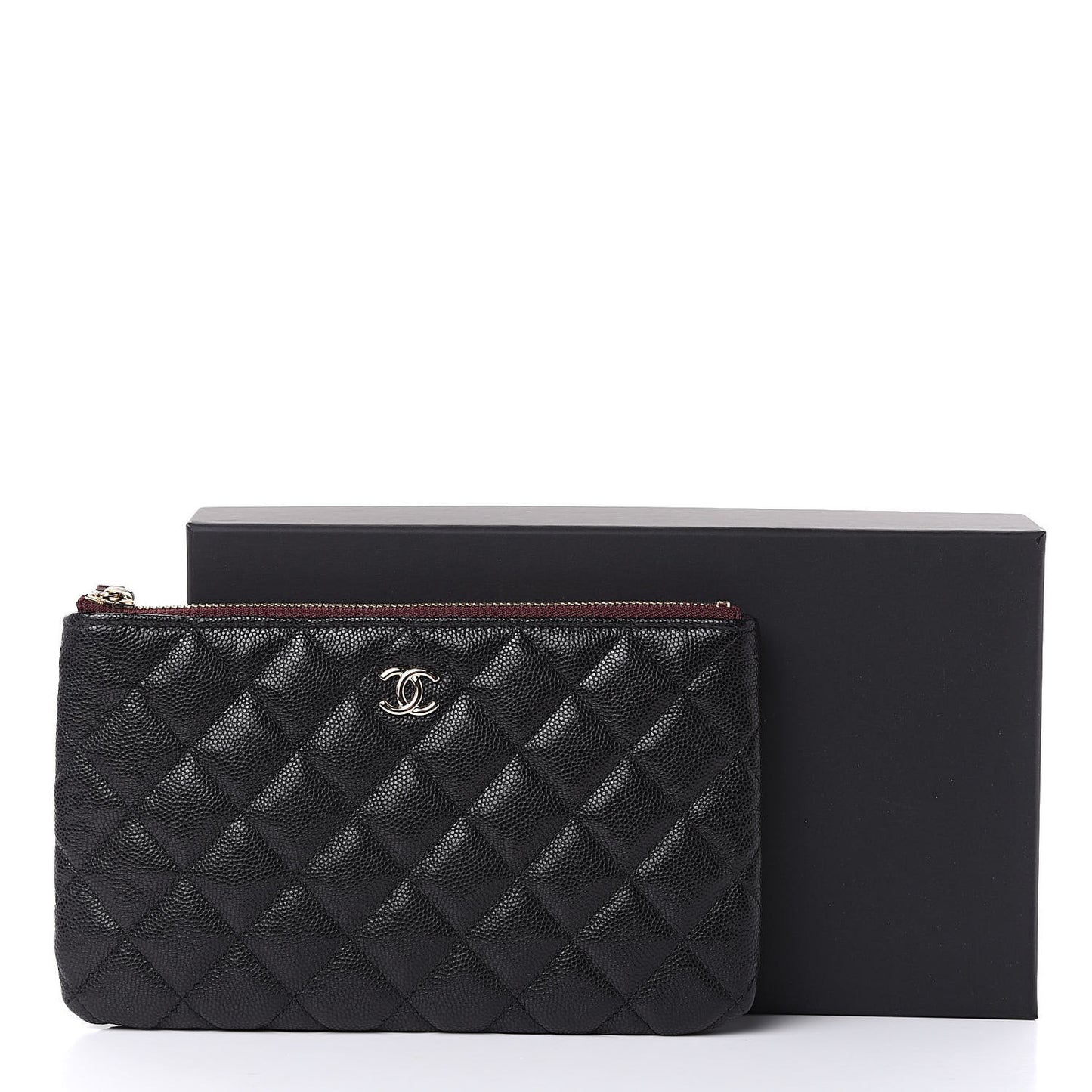 Caviar Quilted Cosmetic Case Black