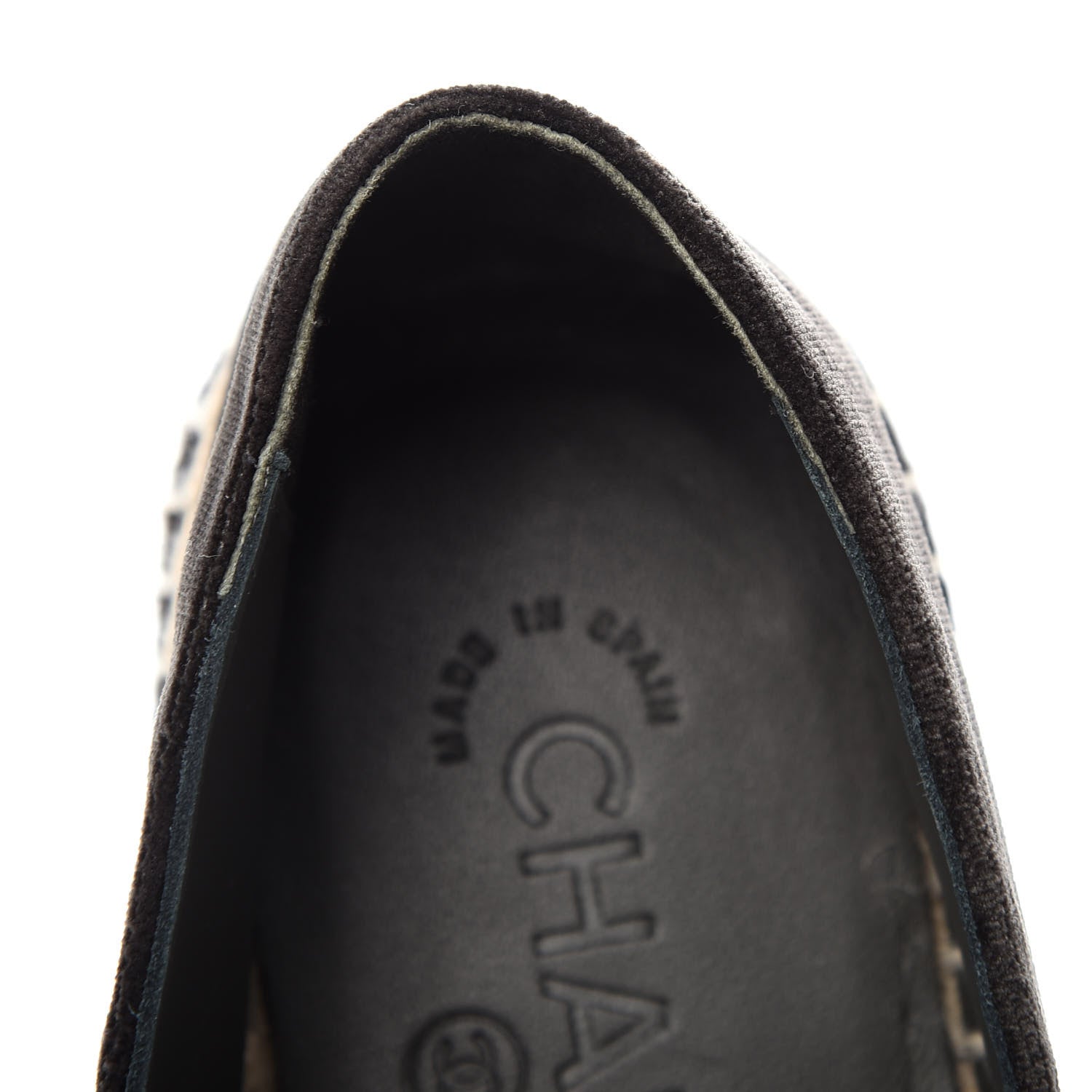 Chanel Velvet Logo Espadrilles 37 Black 10 of 10