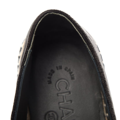 Chanel Velvet Logo Espadrilles 37 Black 10 of 10