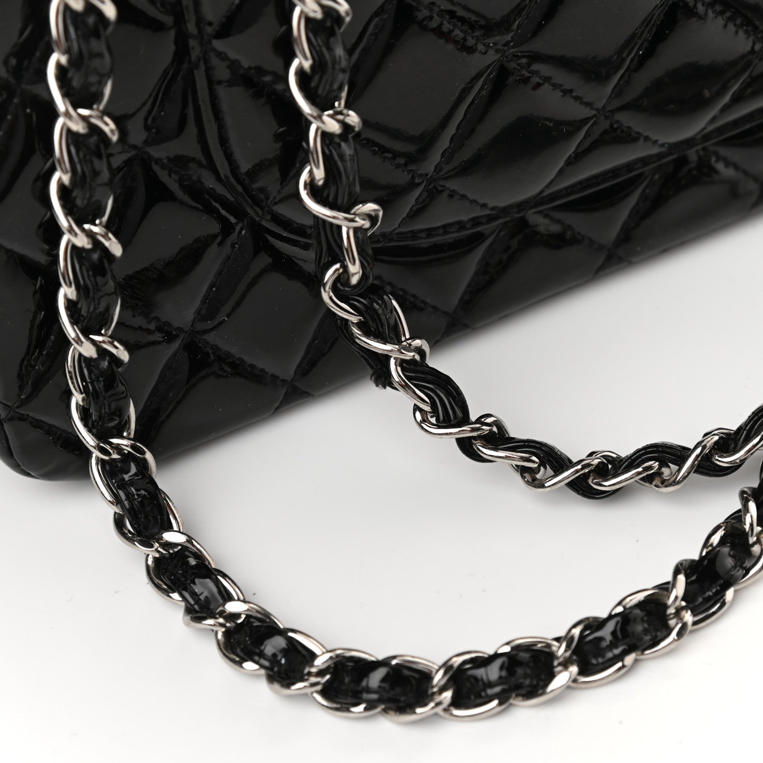 Chanel Patent Quilted Medium Double Flap Black 14 of 17