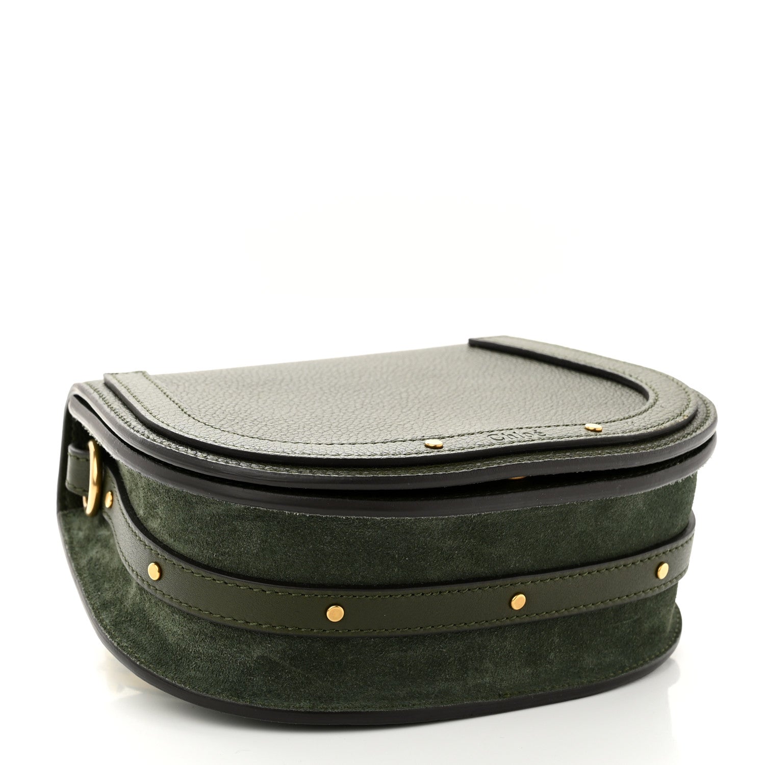Chloe Calfskin Suede Small Nile Bracelet Bag Forest Green 4 of 11