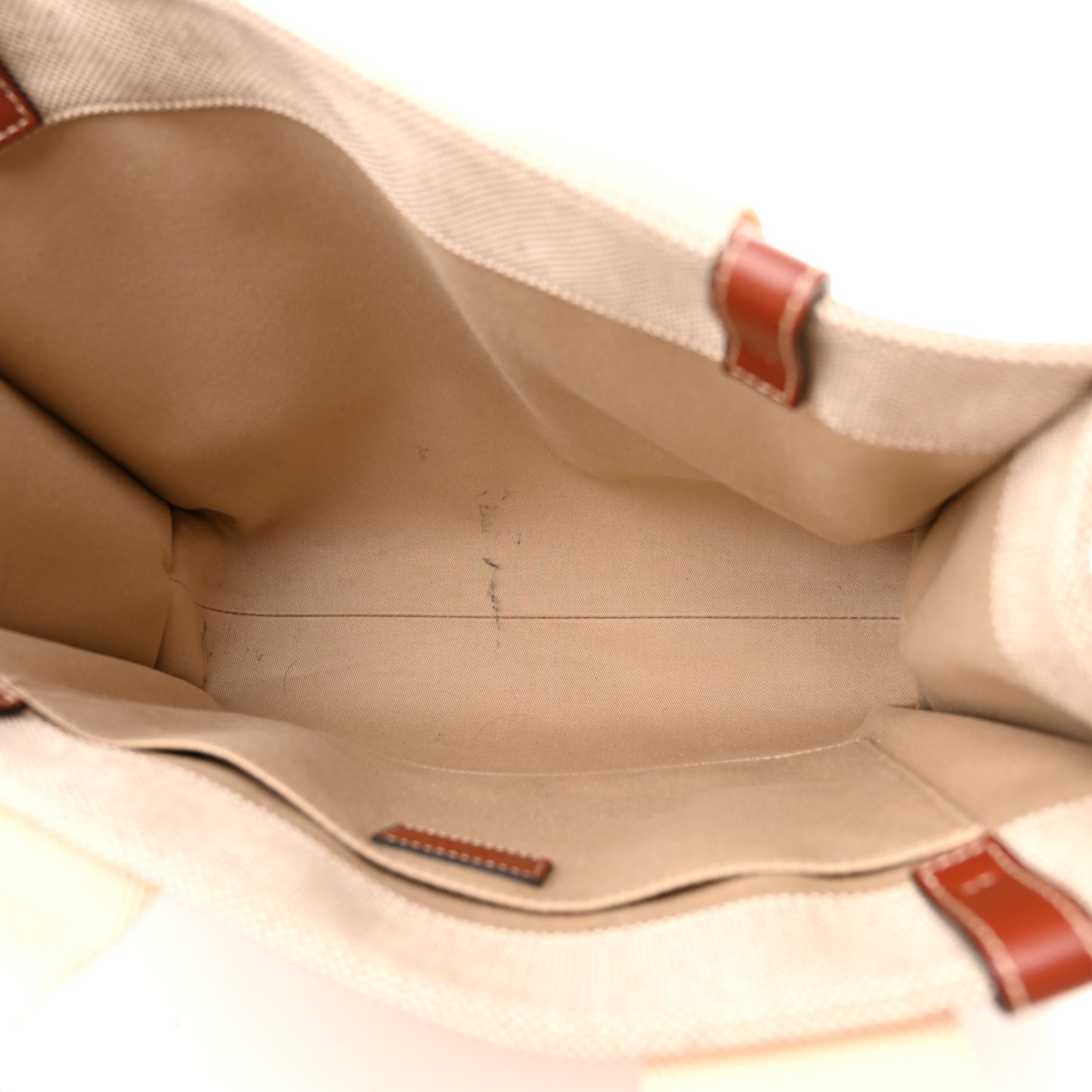 Cotton Calfskin Medium Woody Ribbon Tote White Brown