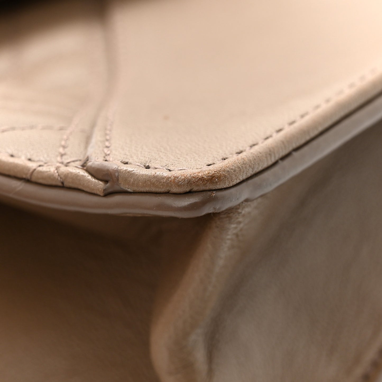 Lambskin Quilted Monogram Gaby Chain Bag Taupe