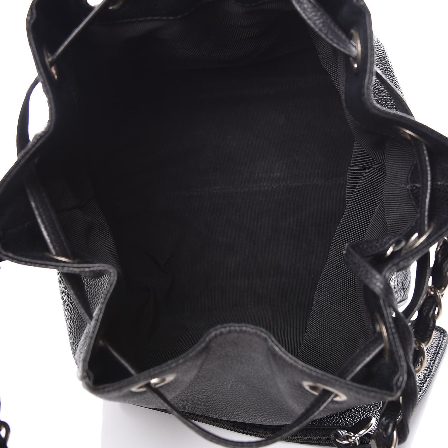 Caviar Drawstring Shoulder Bag Black