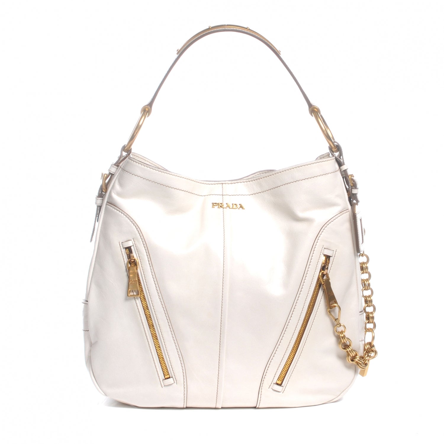 Prada Vitello Shine Hobo Talco 1 of 8