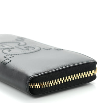 Gucci Apollo Calfskin GG Dadini Embroidered Zip Around Wallet Black 9 of 9