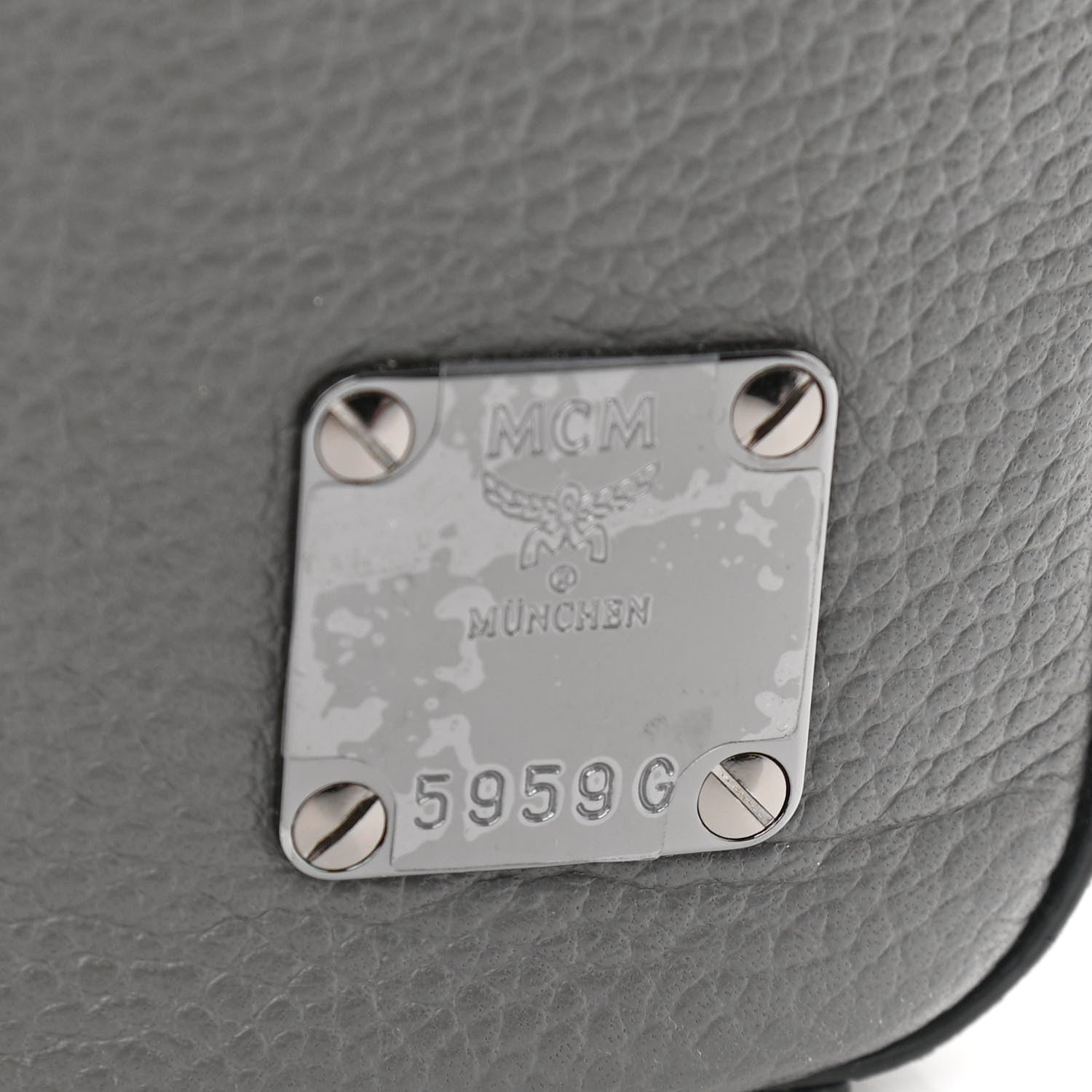 MCM Calfskin Messenger Bag Charcoal 8 of 16