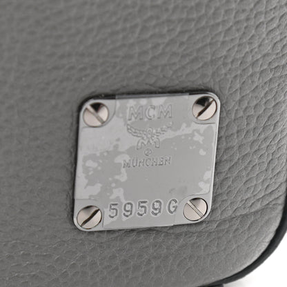 MCM Calfskin Messenger Bag Charcoal 8 of 16