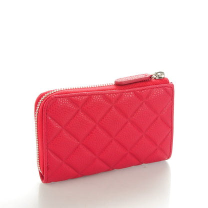 Chanel Caviar Quilted Diamond CC Key Holder Case Dark Pink 3 of 7
