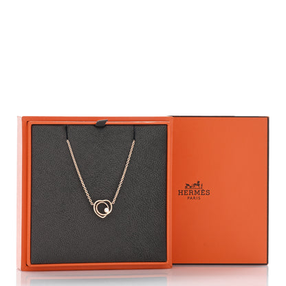 Hermes 18K Rose Gold Diamond TPM Vertige Coeur Necklace SH 5 of 5