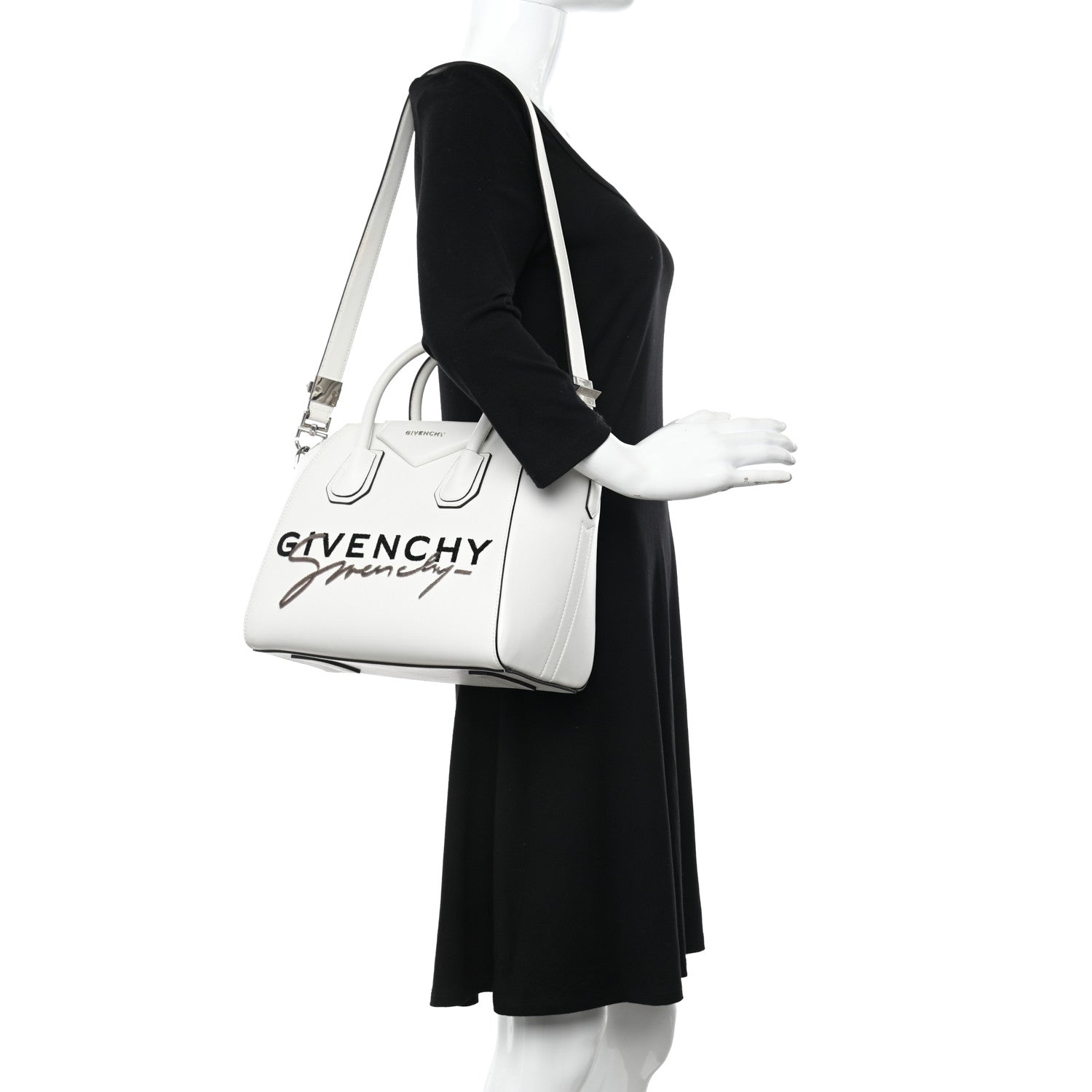Givenchy Calfskin Signature Logo Small Antigona White 2 of 13