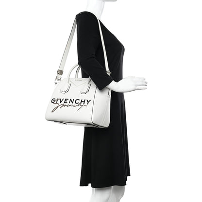 Givenchy Calfskin Signature Logo Small Antigona White 2 of 13