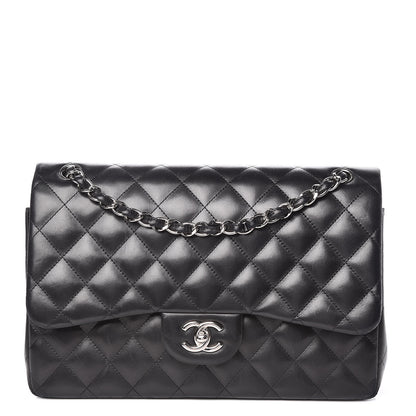 Chanel Lambskin Quilted Jumbo Double Flap Black 1 of 16