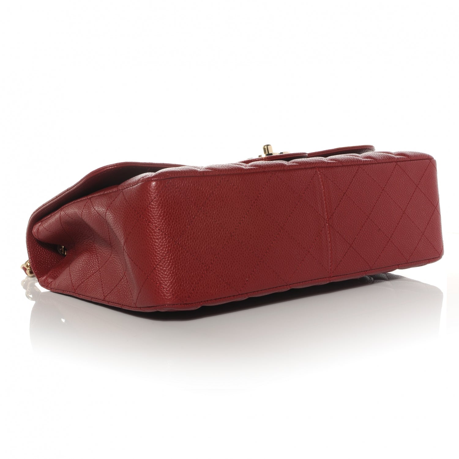 Chanel Caviar Jumbo Single Flap Dark Red 4 of 9