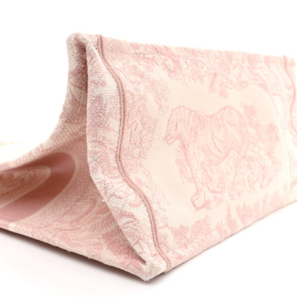 Christian Dior Canvas Toile De Jouy Embroidered Medium Book Tote Pink 9 of 12