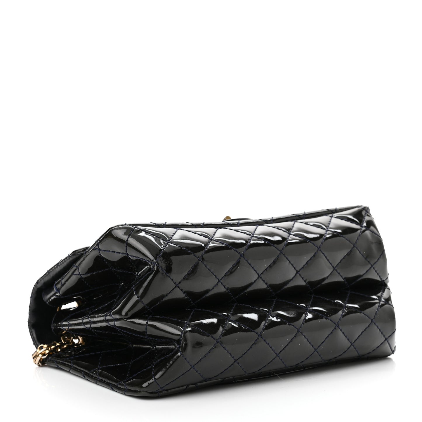 Patent Quilted Accordion Reissue 2.55 Flap Navy