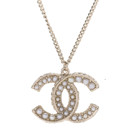 Chanel Pearl CC Pendant Necklace Gold 4 of 7