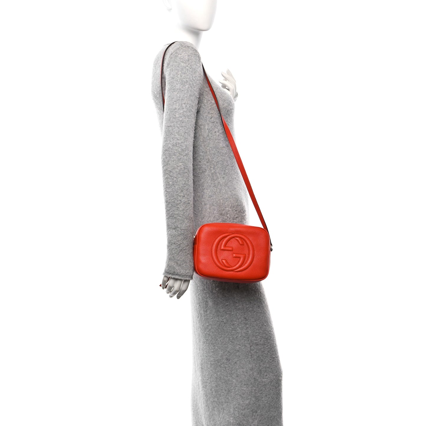 Pebbled Calfskin Small Soho Disco Bag Sun Orange