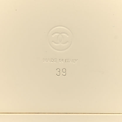 Chanel Lambskin Cha-Nel Mule Sandals 39 Ivory Multicolor 7 of 10