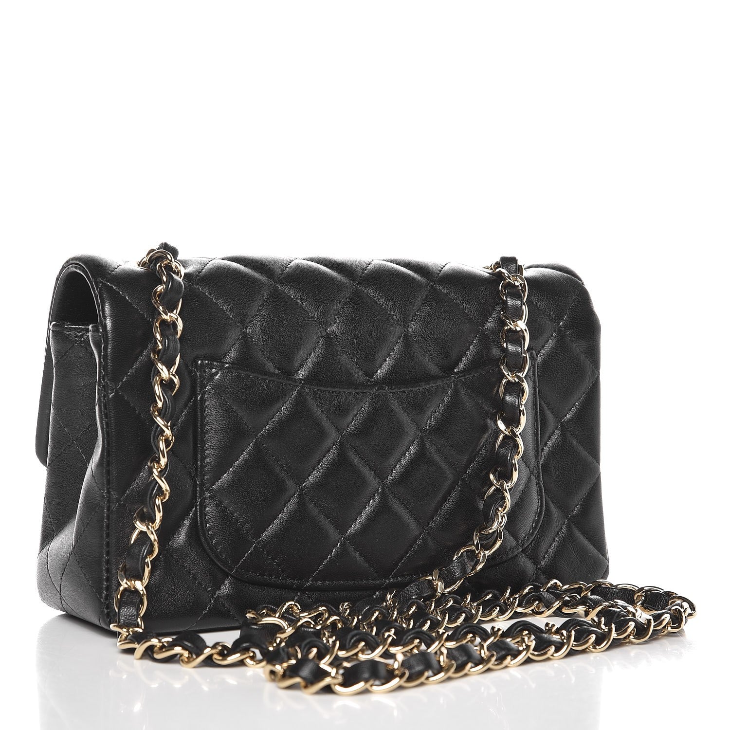 Chanel Lambskin Quilted Mini Rectangular Flap Black 3 of 10
