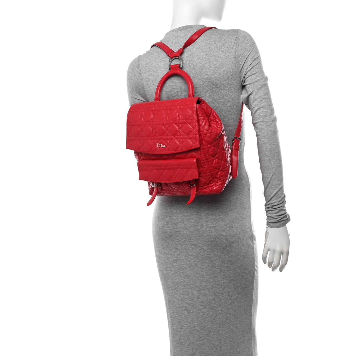 Lambskin Cannage Large Stardust Backpack Red