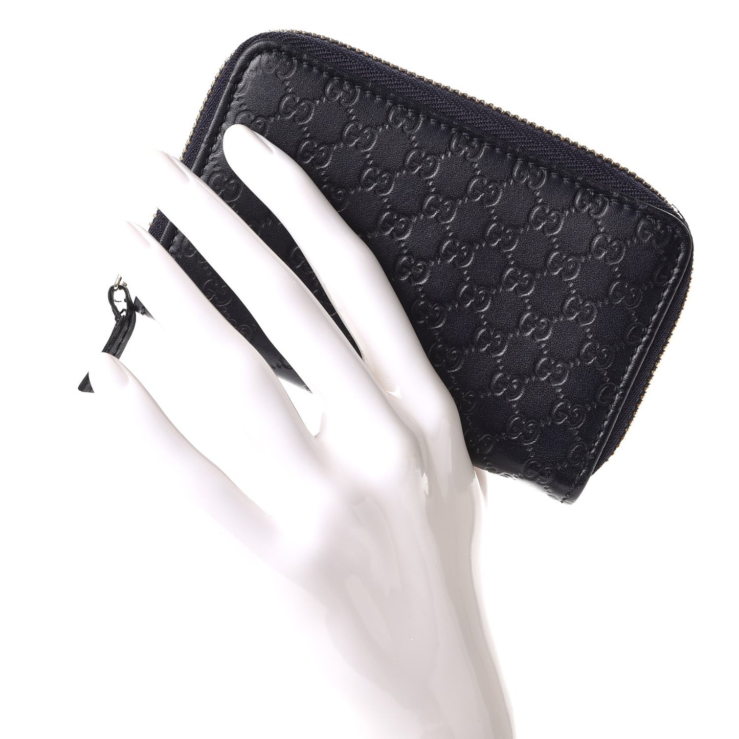 Microguccissima Zip Around Card Case Navy