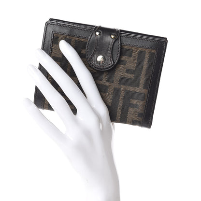 Fendi Zucca Cuoio Lucido Compact Wallet Tobacco Moro 2 of 9
