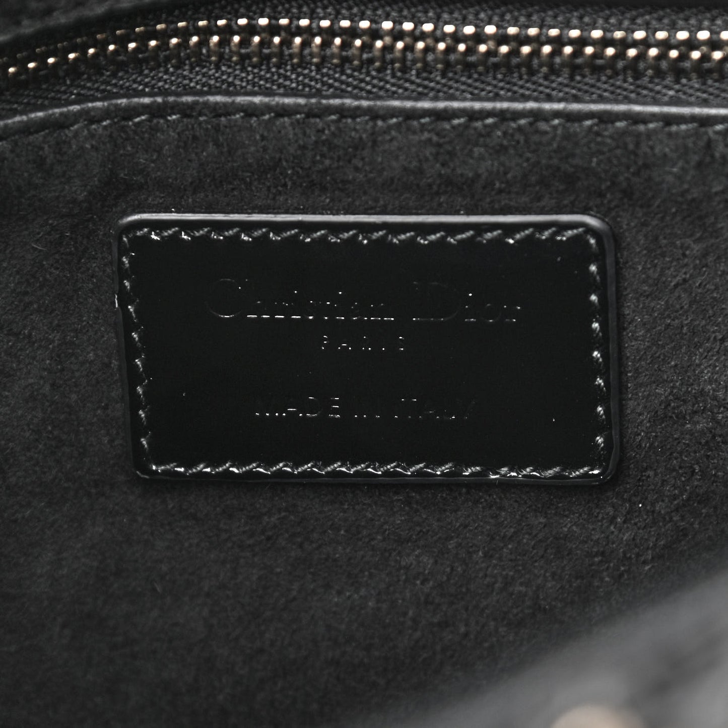 Patent Cannage Studded Large Lady Dior Black