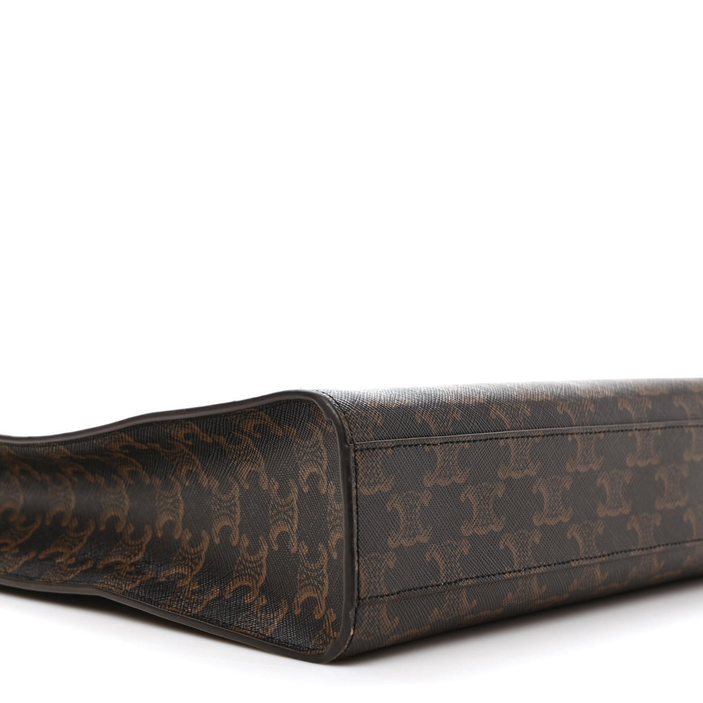 Triomphe Canvas Calfskin Small Vertical Cabas Tan
