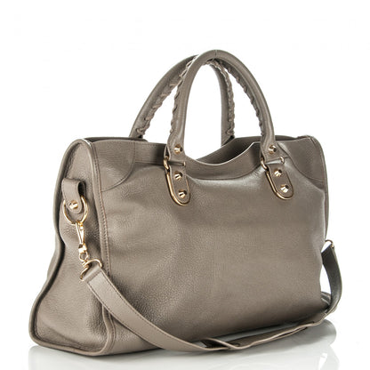 Balenciaga Chevre Gold Metallic Edge Hardware City Gris Taupe 3 of 7