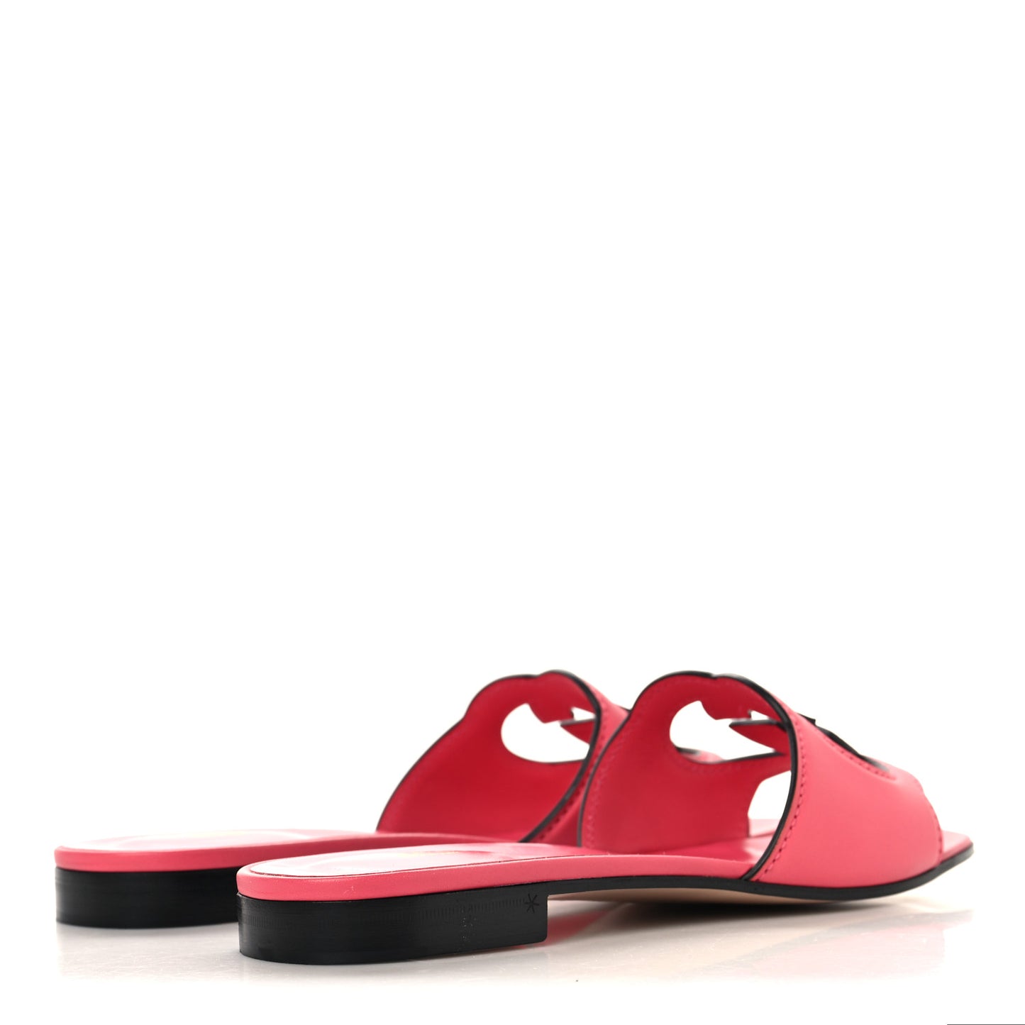 Cosmos Softy Calfskin Interlocking G Cut Out Slide Sandals 39.5 Rhodamine Pink