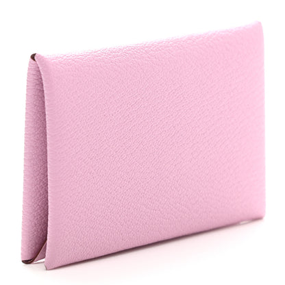 Hermes Chevre Mysore Calvi Card Case Mauve Sylvestre 3 of 8