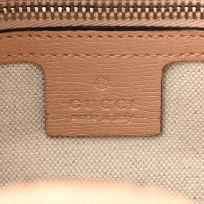 Gucci Shangai Calfskin Blooms Print Medium Bamboo Shopper Tote Pink Apricot Multicolor 6 of 12