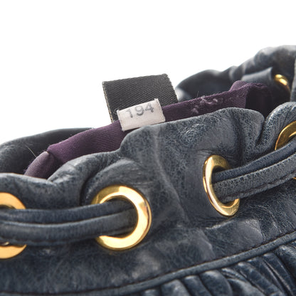 Miu Miu Nappa Matelasse Small Bucket Bag Denim 7 of 12