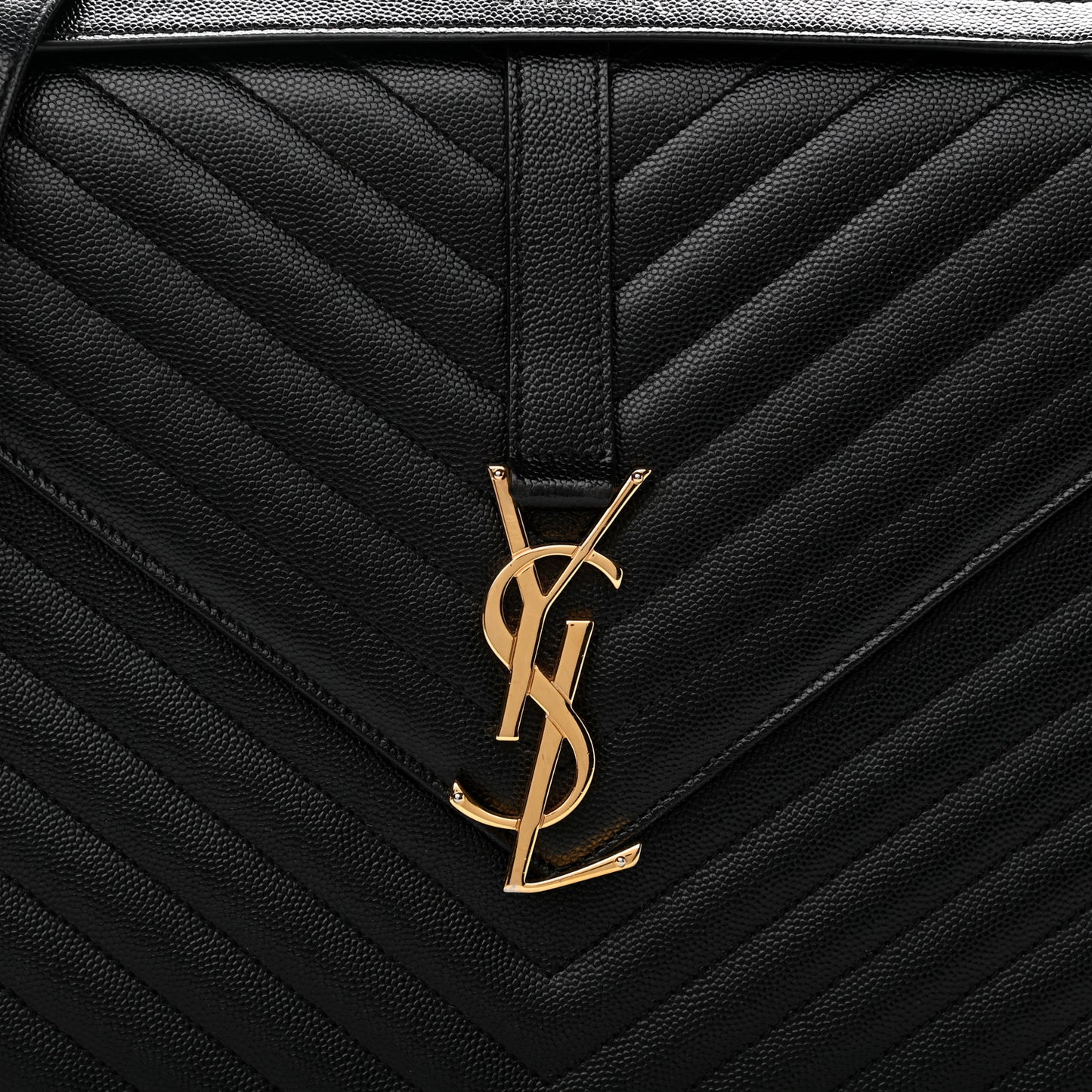 Grain De Poudre Matelasse Chevron Large Monogram Satchel Black