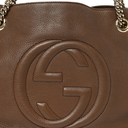 Gucci Pebbled Calfskin Medium Soho Chain Shoulder Bag Maple Brown 8 of 10