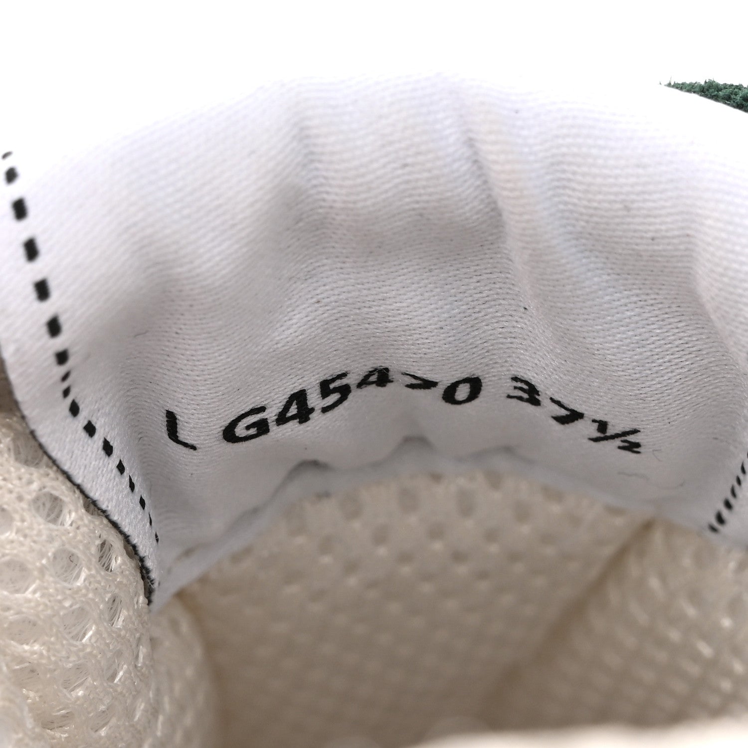 Chanel Calfskin Suede Calfskin Logo Womens Sneakers 37.5 White Dark Green 9 of 10