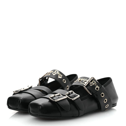 Christian Dior Calfskin Punk Ballet Flats 36 Black 4 of 14
