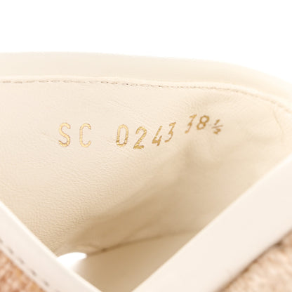 Louis Vuitton Cotton Monogram Embroidered Starboard Wedge Espadrilles 38.5 Beige White 8 of 8
