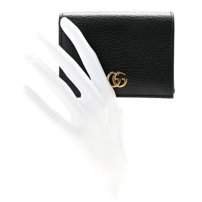 Gucci Pebbled Calfskin GG Marmont Card Case Black 2 of 8