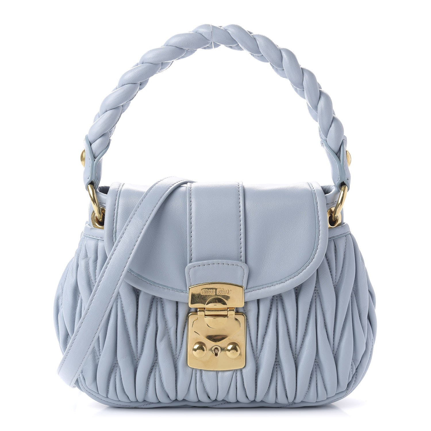 Miu Miu Nappa Matelasse Coffer Navy 1 of 9