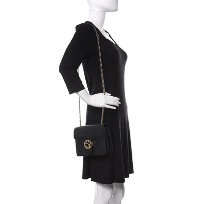 Gucci Dollar Calfskin Small Interlocking G Shoulder Bag Black 2 of 11