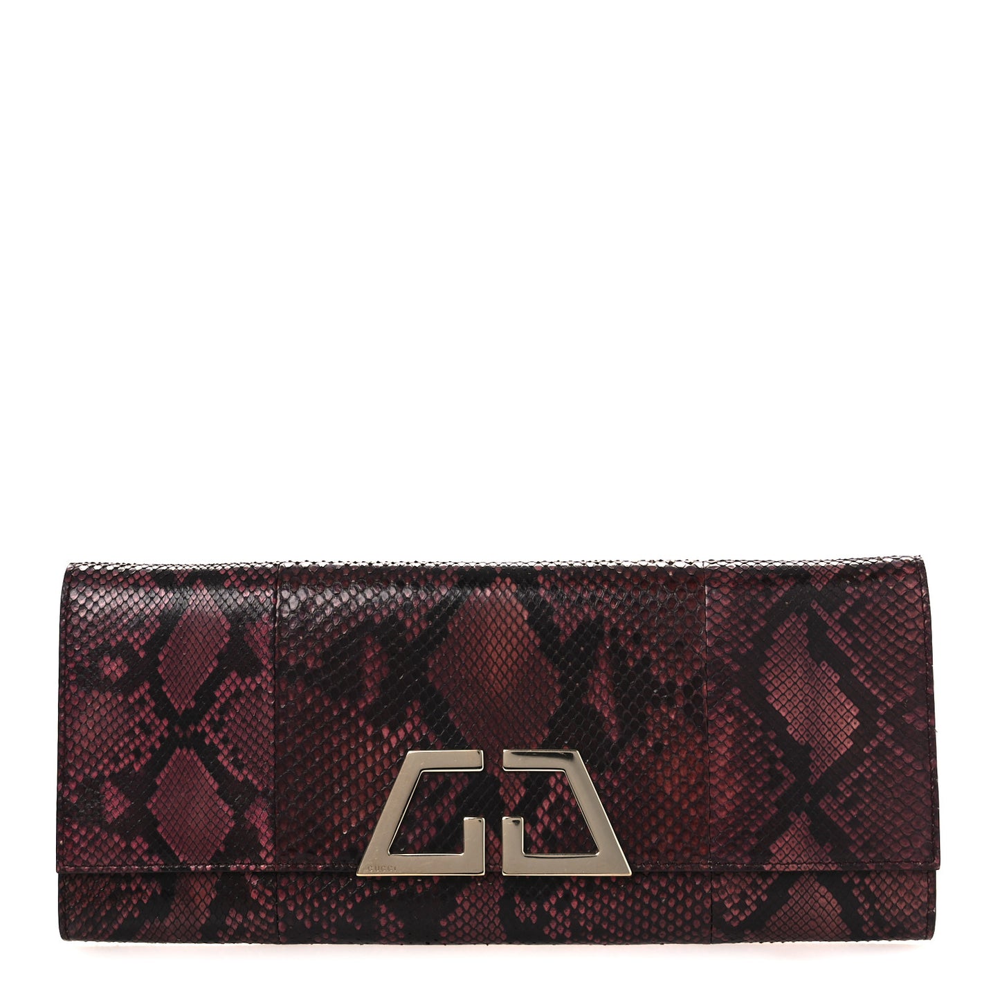 Snakeskin G Night Clutch Burgundy Black