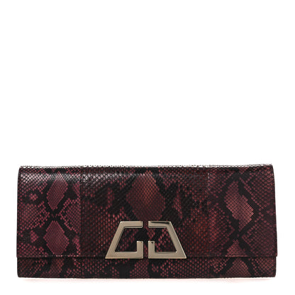 Gucci Snakeskin G Night Clutch  Burgundy Black 1 of 10