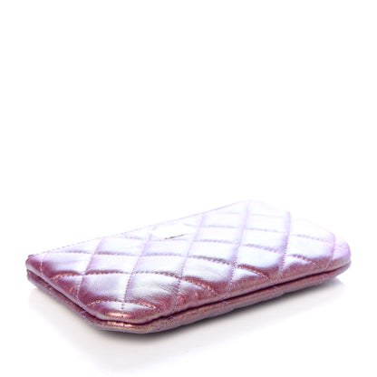 Chanel Iridescent Lambskin Quilted Small Cosmetic Case Purple 4 of 9